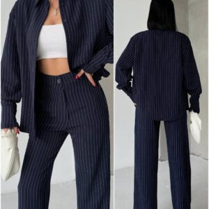 Pinstripe (ince çizgili) Takım - Lacivert